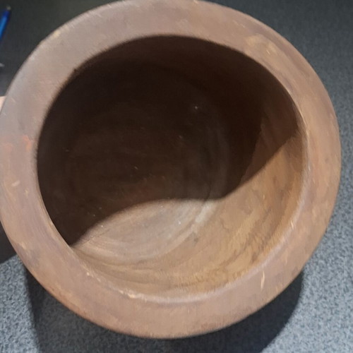 Traditional wooden mortar and pestle set, 16cm
