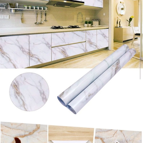 Αυτοκόλλητο ρολό White Marble Luxe καινούργιο 60cm x 3m αδιάβροχο