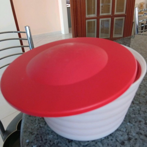 Tupperware container like new with two lids and strainer
