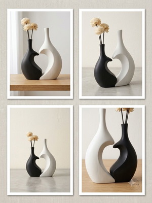 Decorative vase with modern two-tone design like new
