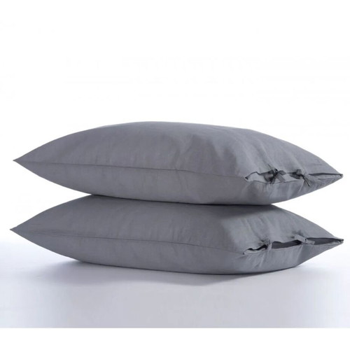 Nef-Nef Cotton-Linen Grey Pillowcase Set 2 Pieces 52x72cm new