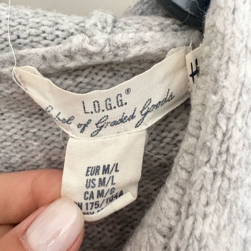 H&M women's hoodie blouse used, gray, sizes M/L