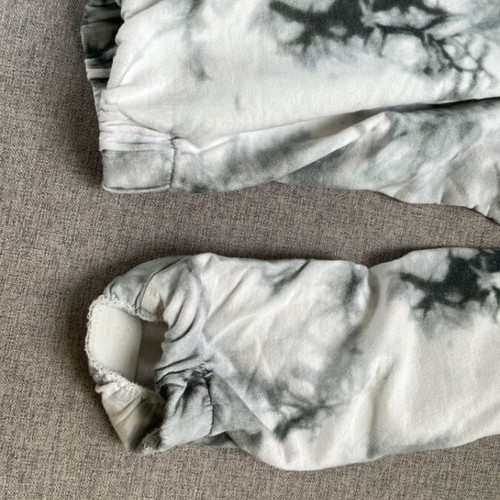 Bershka M sweatpants used, white and gray, cotton