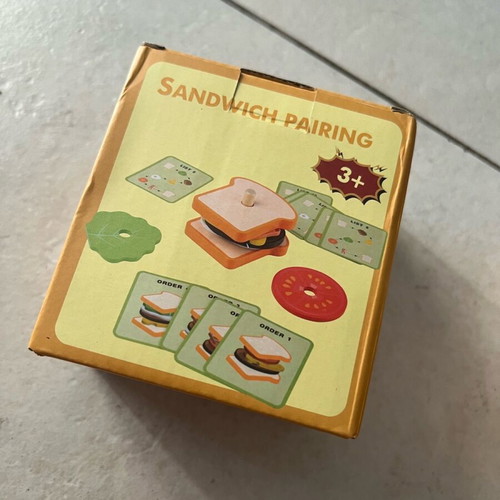 Montessori wooden toast sandwich set new for sorting and stacking