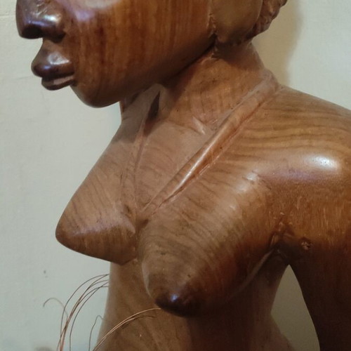 Wooden statue of a woman, like new, 85cm, African origin