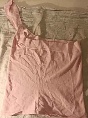 Last Woman asymmetric knitted top, pink, M-L