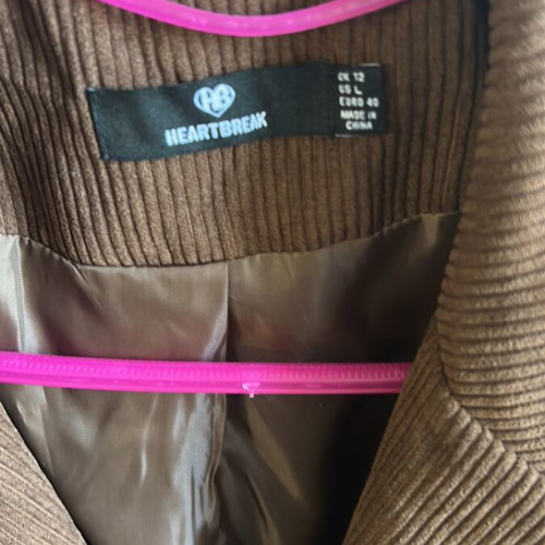 Corduroy jacket brown new, size UK 40 12