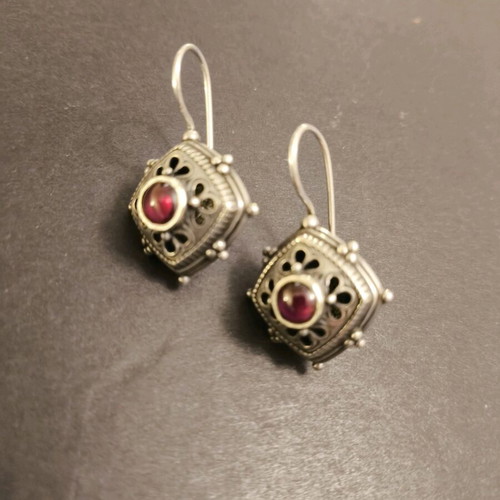 Byzantine handmade earrings with pink tourmaline like new