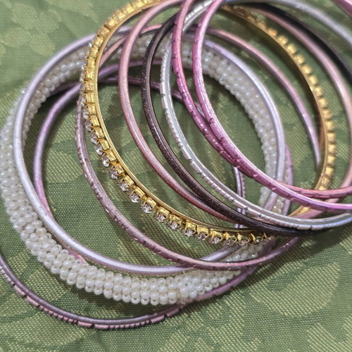 Bracelets new, pink and multicolor, all together