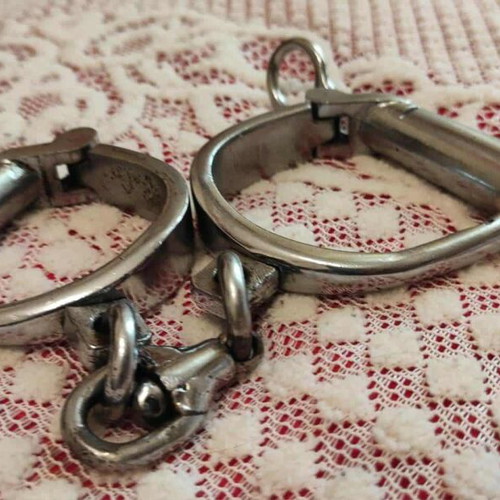 Police handcuffs used, pair