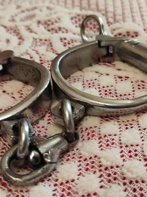Police handcuffs used, pair