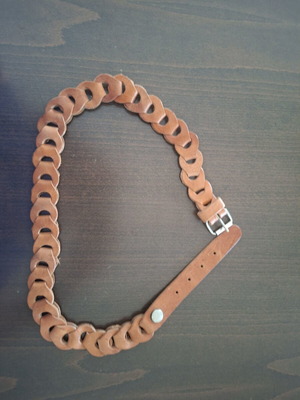 Leather belt new, 87 cm, brown