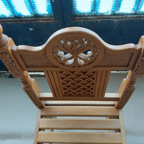 Wooden carved church chair new