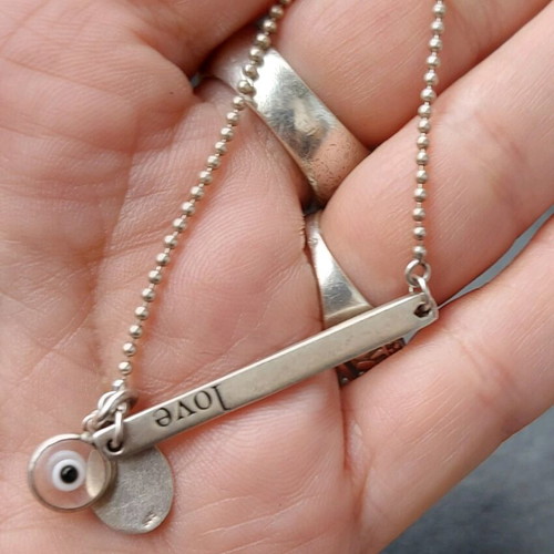 Sue Sensi silver necklace with Nazar eye like new