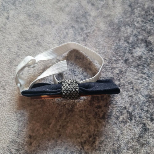 Children's bow tie like new fabric and wood blue