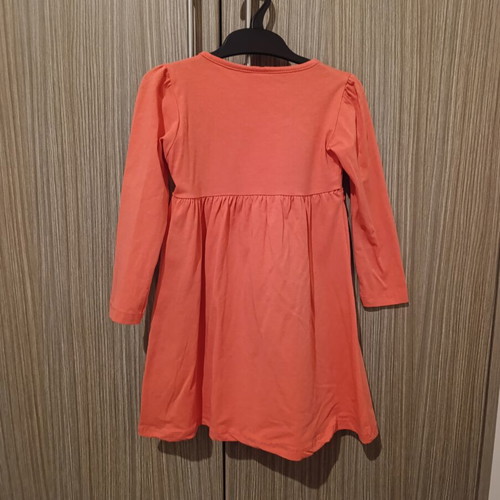 Mako dress for girls 5-6 years coral with black polka dots like new