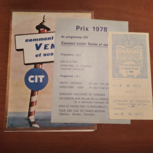 Vintage Venice Tourist Guide CIT 1978 in French with Tour Program and Ticket like new