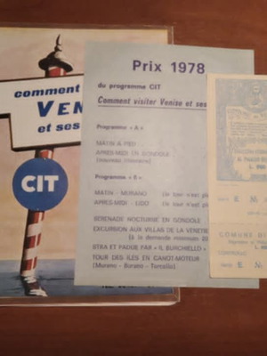 Vintage Venice Tourist Guide CIT 1978 in French with Tour Program and Ticket like new