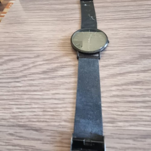 Oozoo Total Black Quartz Watch used with Black Mesh Bracelet