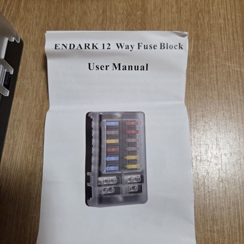 ENDARK 12-Position Fuse Box with LED Indicators for 12V/24V