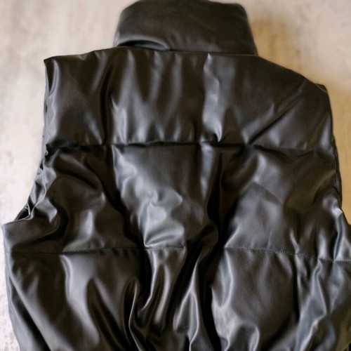 Shein women's leather vest new, short, black, size L