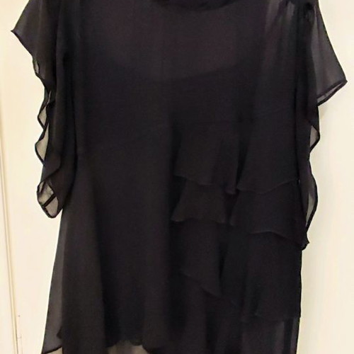 Zara blouses used, 2 black semi-transparent evening tops