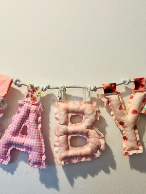 Handmade banner for room decoration or baptism theme