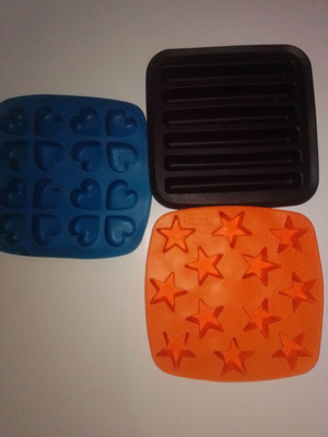 Silicone molds used, pack of 3 for chocolates