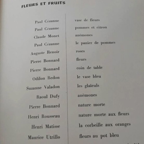 Fleurs et Fruits collectible art poster album used
