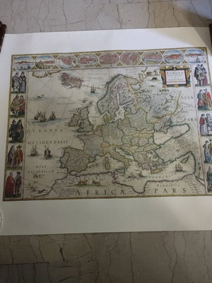 Vintage Hammond Europe map print like new