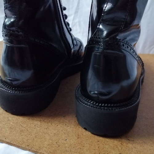 Live+ech black leather women's brogue boots size 37