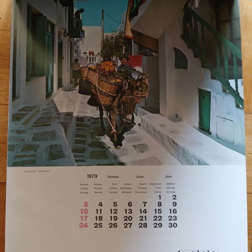 SPD wall calendar 1979 used, missing cover and January