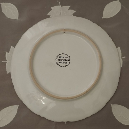 Handmade hanging ceramic decorative plate Rhodes
