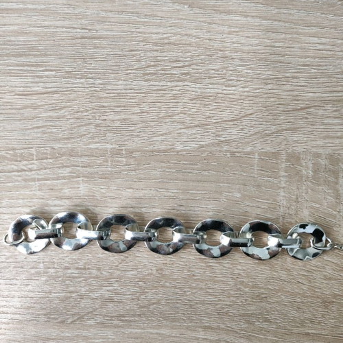 Silver-plated bracelet used, shiny, 19 cm length