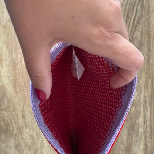 United Colors of Benetton knitted pouch wristlet new, red and lilac