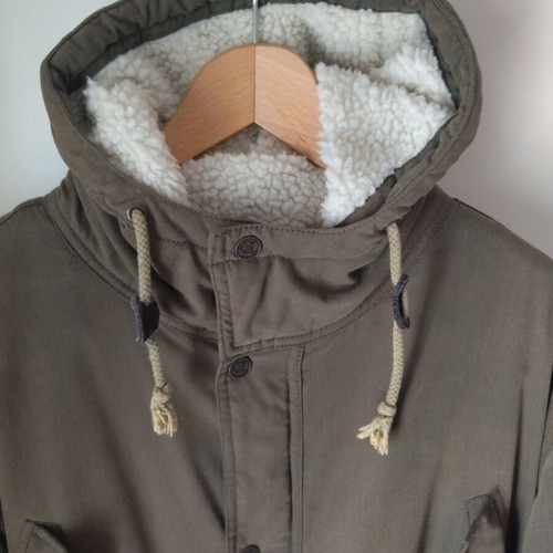 Tokyo Laundry men's parka jacket XL used, khaki with sherpa lining