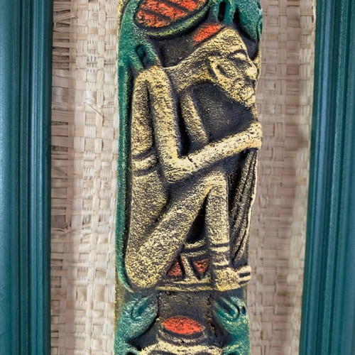 Handmade wooden frames with embossed exotic figures from Bali