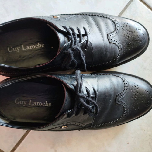 Guy Laroche men's leather shoes size 40 like new, black casual