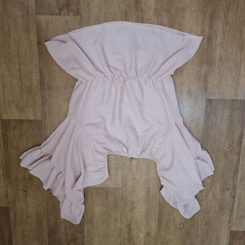 Summer blouse with pearls and balloon sleeves one size used, pink