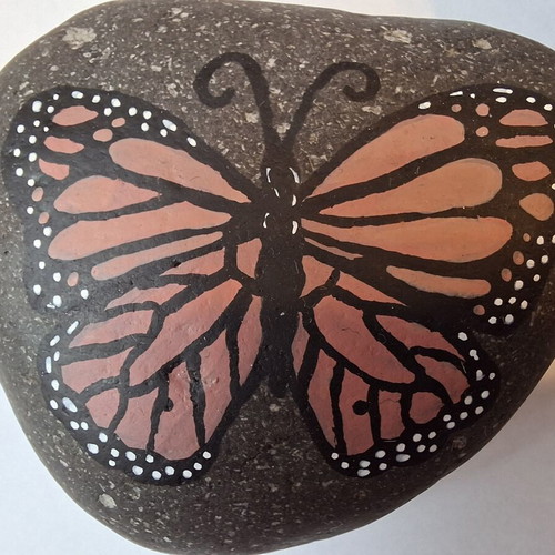 Santorini Painted Volcanic Stone New with Acrylic Colors