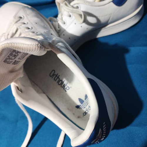 Adidas Stan Smith Ortholite sneakers used white with blue details
