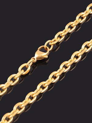 24K 5macro Gold Necklace new, 61 cm length, 4 mm thickness