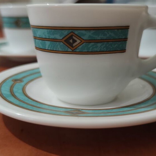 Vintage Harmonia Oceano coffee cup set, like new, 6 cups 5 saucers