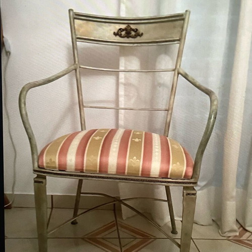 Metal chair retro with back cushion like new