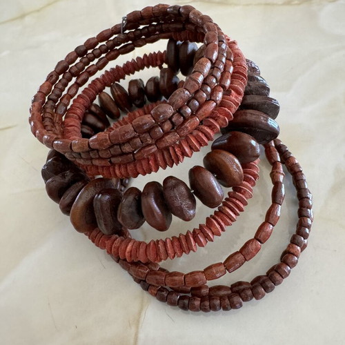 Handmade bracelet from Africa, brown and red