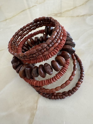 Handmade bracelet from Africa, brown and red
