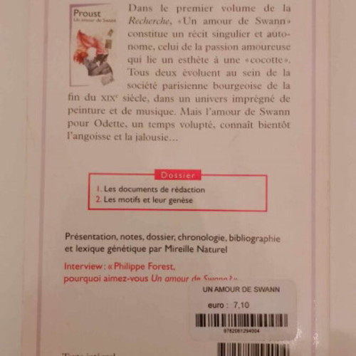 Un amour de Swann by Marcel Proust unused, French