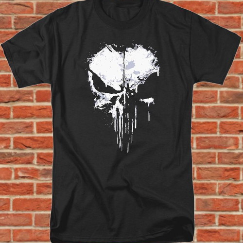 Black cotton t shirt fitness bodybuilding gym Punisher new