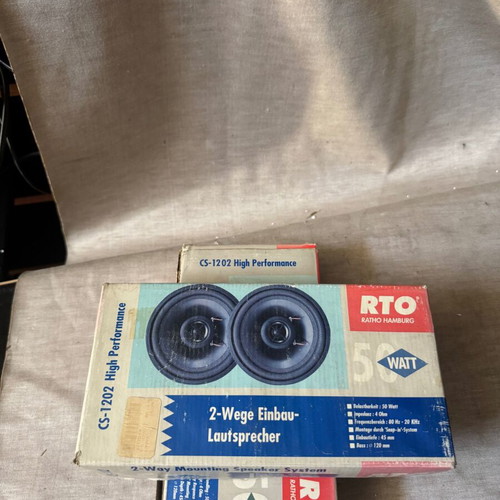 Vintage RTO CS-1202 Car Speakers 120mm New