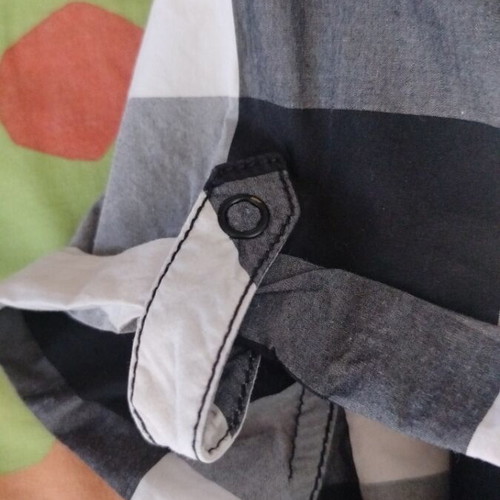 H&M boys' shirt with hood, black and white, size 158, ages 12-13